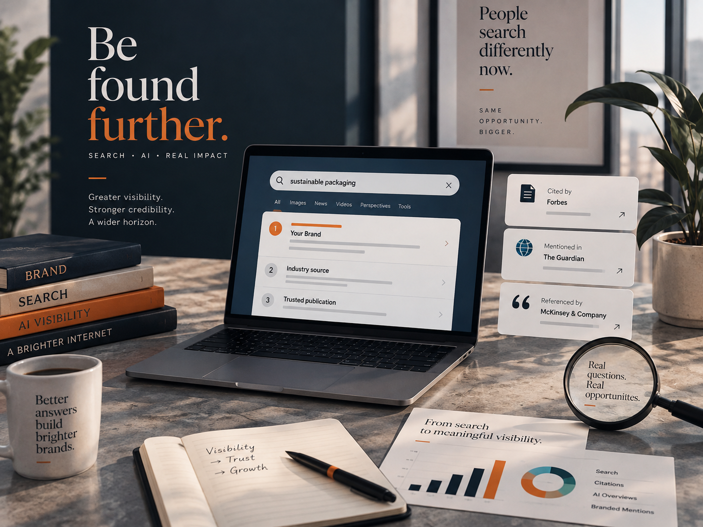 Espace de travail consacré à la visibilité Search et IA